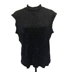 KIM & Company Sleeveless Top Size XXL Black Velvety Diamond Pattern Texture